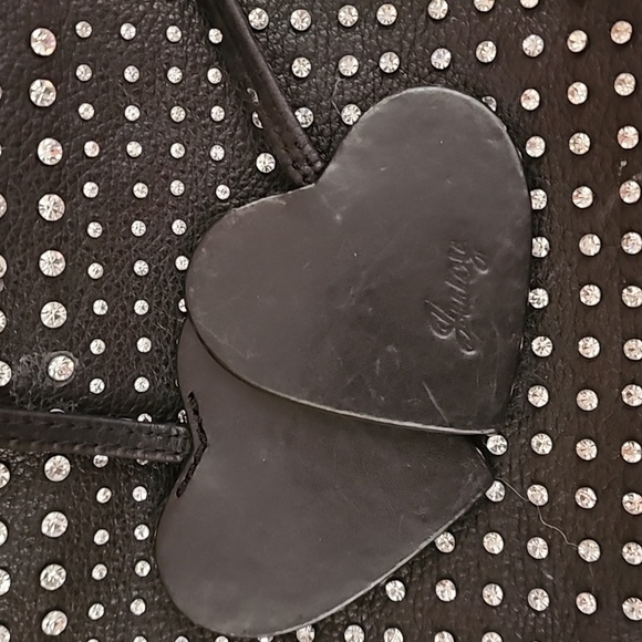 Rare 💎Vintage Leather Juicy Couture Bling Crystal Bag! - Picture 9 of 10